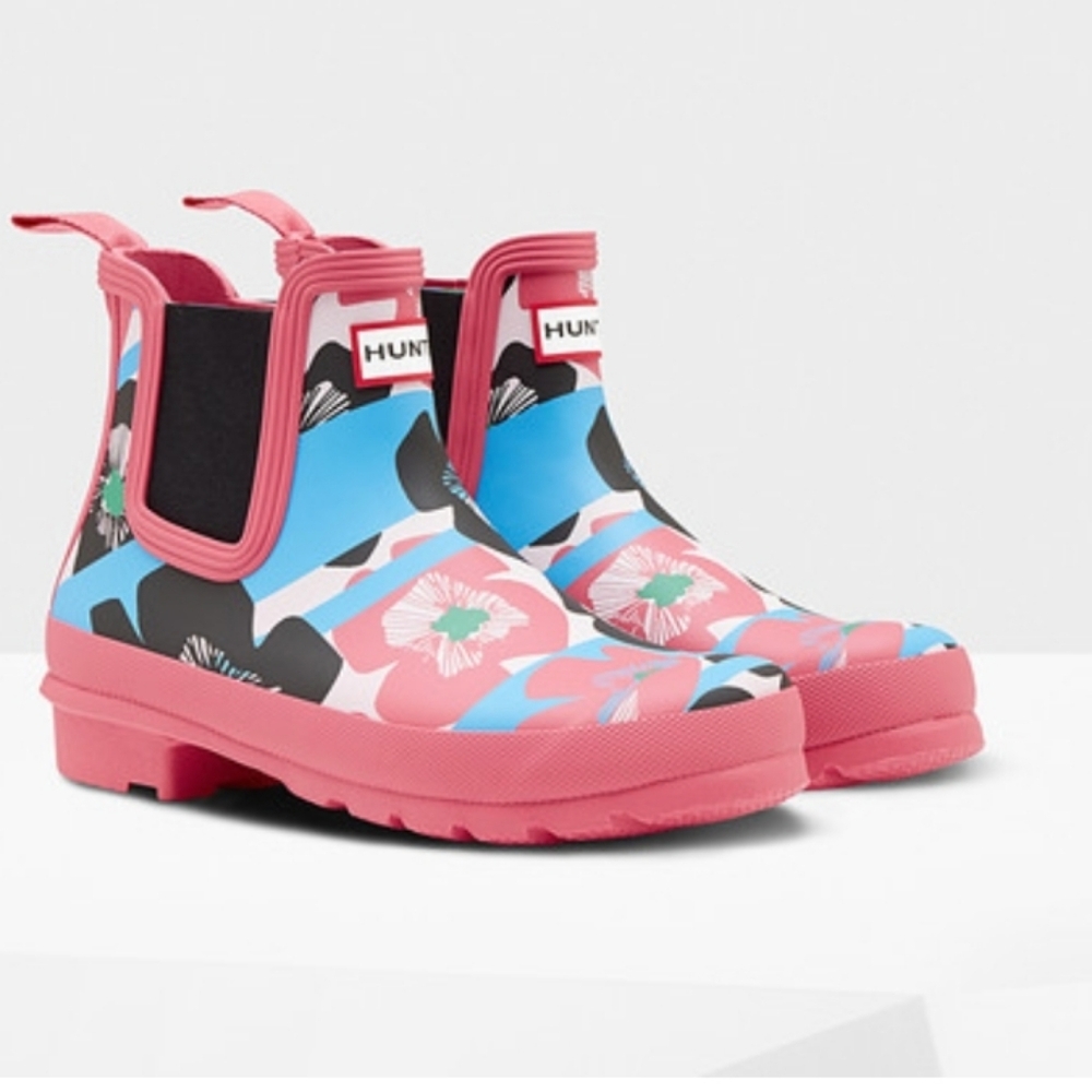 Hunter Floral and Striped Short Boots